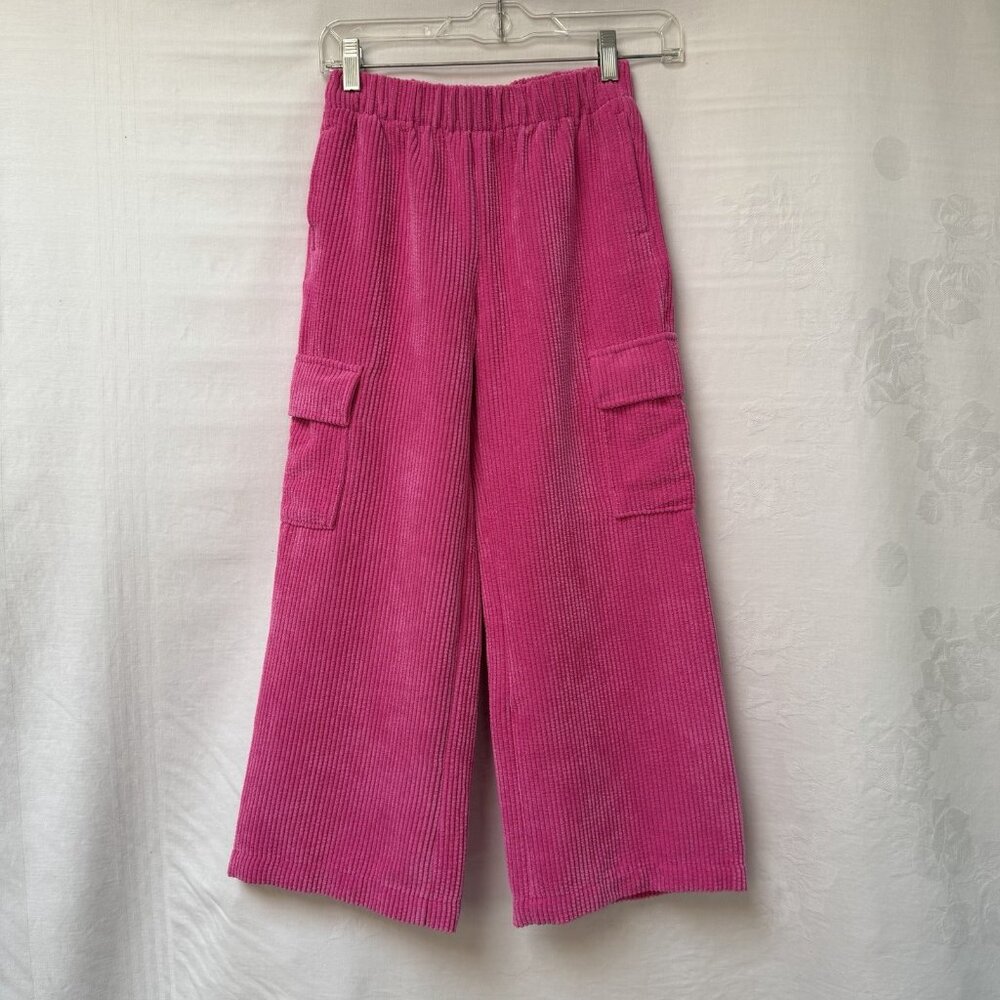 Gap Kids Corduroy Cargo Pants Size Medium Pink Wide Leg‎ Party Boho Party Vacay